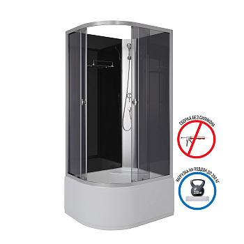 Душевая кабина Niagara Eco E90/80/40R/TN/BK 90х80 асимметричная без крыши ориентация правая